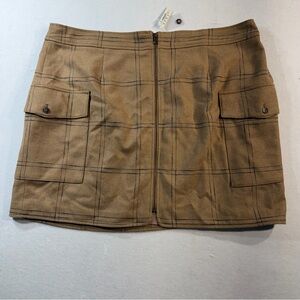 Madewell (Re)Sourced Zip-Front Mini Skirt in Windowpane, Size 22W, NWT